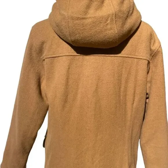 Cabela’s Women’s Toggle Duffel Wool-blend Hooded Coat, Large. Tan cargo pockets - Picture 5 of 16